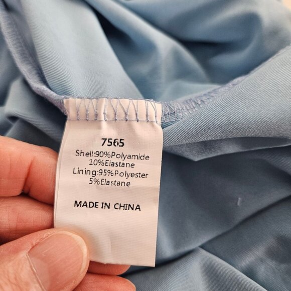 Pretty Garden Womens Formal XL One Shoulder Ruched Maxi Dress Light Blue Wedding - Picture 11 of 11